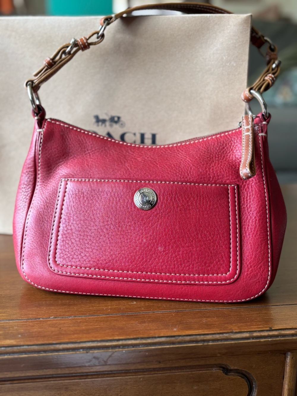 Vintage Coach Chelsea red leather bag - Picture 2 of 6